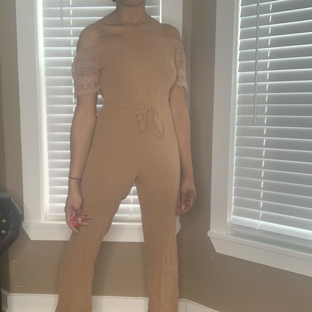 Tan jumpsuit
